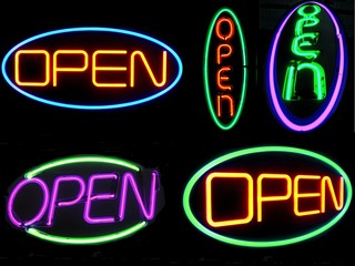 neon open signs