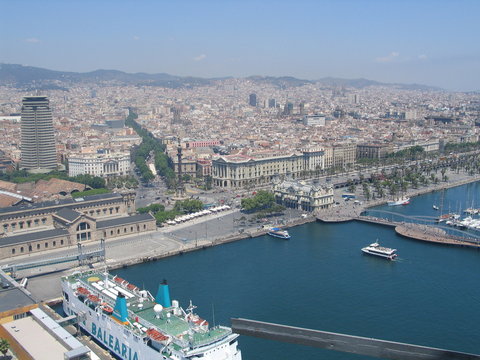 blick über den hafen barcelonas