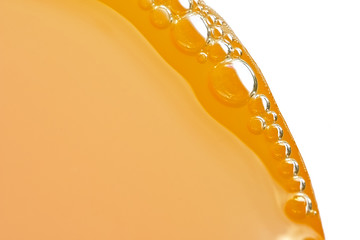 bubbles of orange juice