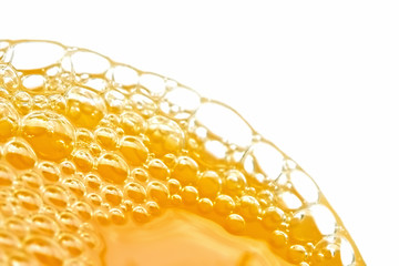 bubbles of orange juice