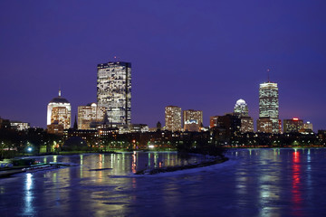 winter boston skyline