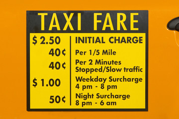 taxi fare decal