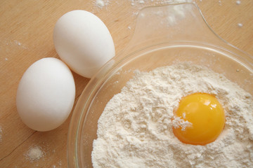 egg, yolk and  flour