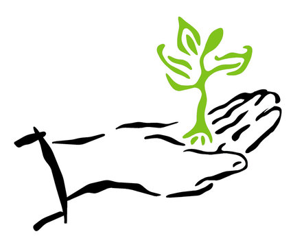 hand and tree