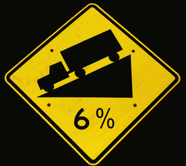 truck warning - 6% grade
