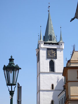 kirchturm und laterne in leitmeritz