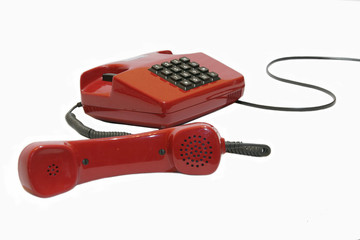 rotes festnetztelefon