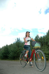 Obraz premium girl relax biking