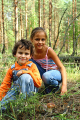 children and mushrooms.