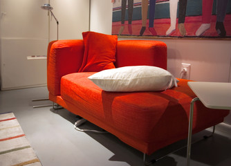 red sofa