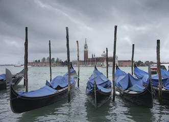 venice view with gondolas