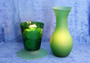nature morte en vert ey bleu 2
