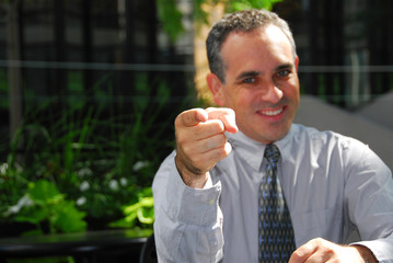 businessman pointing