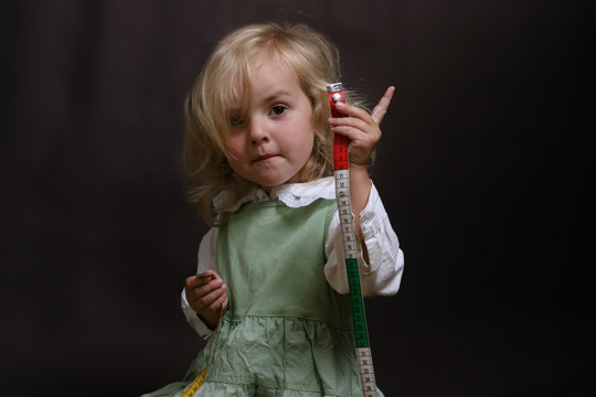 cute little angel in green dress