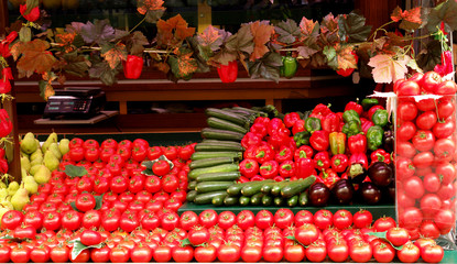 etalage de fruits et legumes