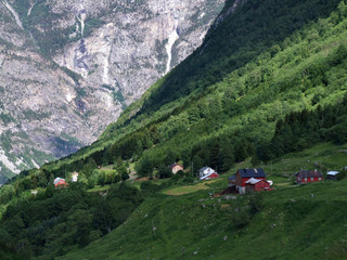 mountain village in scandinavia