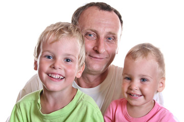 grandfather with children