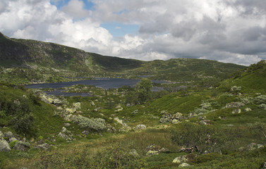 little lake on a mountain plateu