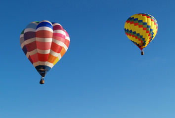 two hot air balloons