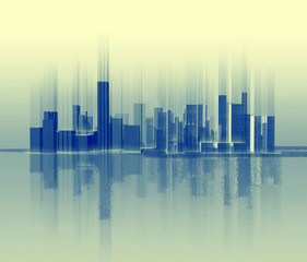 Fototapeta na wymiar silhouette of city