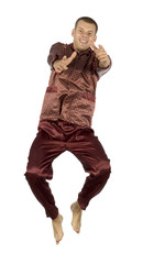 Naklejka premium flying pyjamas man