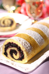 biscuit roulé aux myrtilles