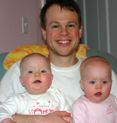 young father with twins