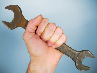 hand und schraubenschlüssel