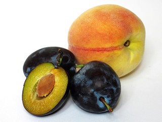 plums and peach