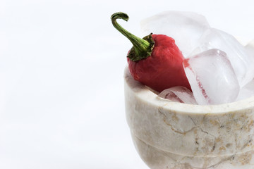red pepper on ice