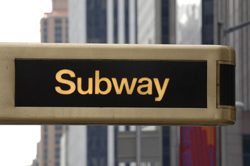 Fototapeta na wymiar subway street sign