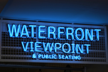 waterfront neon sign