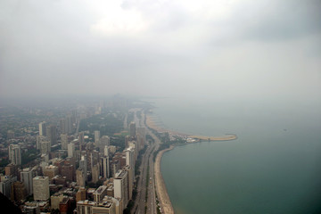 chicago - north side on a foggy day