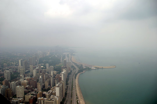 chicago - north side on a foggy day