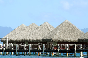 Fototapeta na wymiar group of overwater bungalows