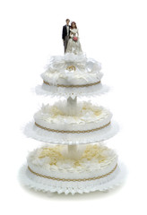 wedding cake over white