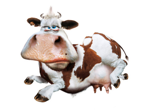 vache d&eacute;tour&eacute;e