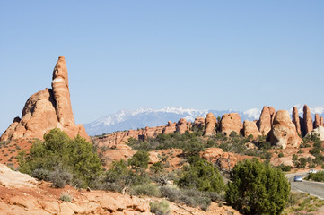 Fototapeta na wymiar touring in Arches National park , Utah