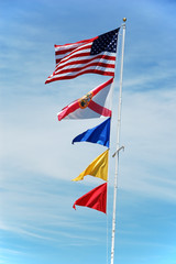 flags of usa,florida and navy