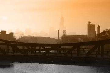 industrial chicago skyline