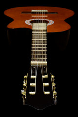 six string guitar on black