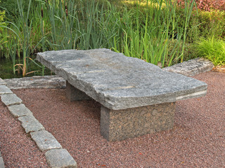 outdoor table made from rock
