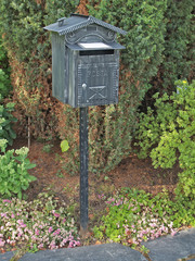 modern metal post-box