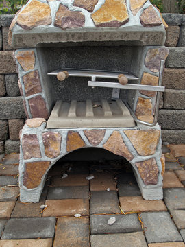 Outdoor Fireplace From Stone