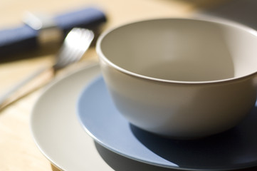 place setting with shallow depth of field