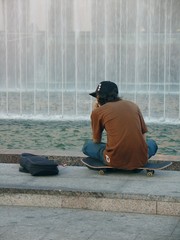 boy with a skateboard