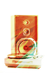 speaker and record player