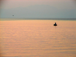 Fototapeta premium fisherman at sea