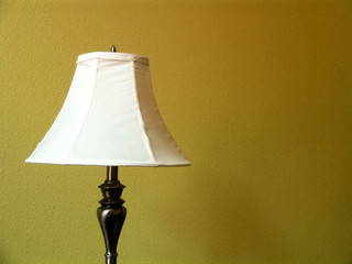lamp on brown wall