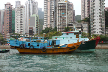 Fototapeta na wymiar hong kong boat alpha